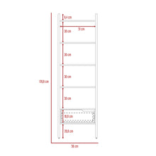 Estantería Cleo, Blanco y Plata Oscuro, con Un Cajón y Varios Entrepaños