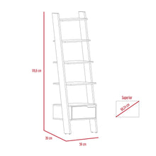 Estantería Cleo, Blanco y Plata Oscuro, con Un Cajón y Varios Entrepaños