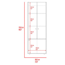 Closet Beico II, Positano y Blanco Duqueza, Con tres puertas abatibles y cuatro entrepaños
