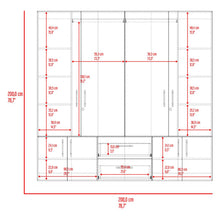 Closet Dallas, Cartagena y Blanco, con Ocho Puertas Abatibles y Dos Cajones Organizadores