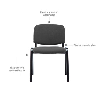 Silla Interlocutora Isósceles Eco, Negro