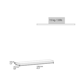 Repisa Flotante Shelf 120, Canela, con espacio para colocar objetos decorativos X2 unidades
