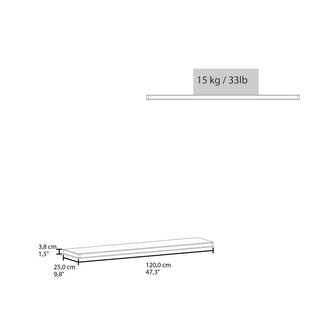 Repisa Flotante Shelf 120, Caoba, con espacio para colocar objetos decorativos X2 unidades ZF