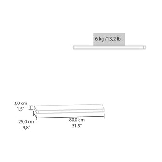 Repisa Flotante Maca X2, Castaño, con espacio para ubicar objetos ZF