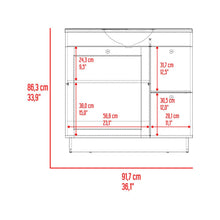 Mueble Para Lavamanos Baluarte, Blanco Duqueza, Incluye lavamanos Praia 36 ZF
