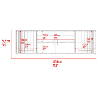 Mesa Para Tv Marron, Nogal Europeo y Wengue, para tv de hasta 70 pulgadas ZF