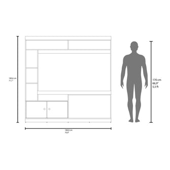 Mesa Para Tv Roy, Blanco Duqueza, con Espacio Para Televisor de 55 Pulgadas