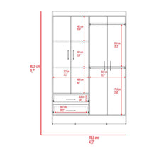 Closet Sarani, Wengue, Con 2 Cajones y 4 Puertas de Fácil Armado ZF