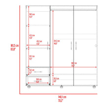 Closet Light, Beige, con Dos Cajones y Tres Puertas Batientes