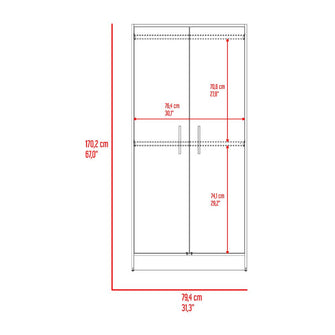 Combo para Habitación Sofi, Fresno Europeo y Blanco, incluye Closet -Organizador y Mesa de Noche