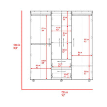 Closet Marcus, Fresno Europeo y Wengue, con Variedad de Entrepaños y Cuatro Puertas Abatibles