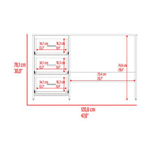 Escritorio Zoelo, Blanco Duqueza, con Tres Cajoneras Manijas Metálicas y Amplio Espacio de Almacenamiento