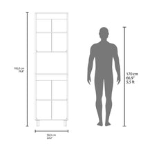 Alacena Liben, Blanco, con puertas abatibles y manijas en acero ZF