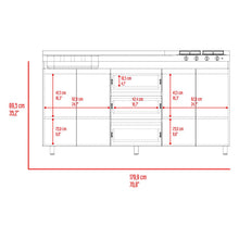 Gabinete Inferior Boreal, Blanco Duqueza y Fresno Europeo, Incluye Meson Haceb Izquierdo con Quemadores