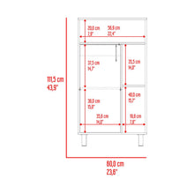 Archivador Bryce, Blanco Duqueza y Fresno Europeo, con una puerta abatible
