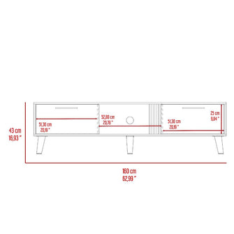 Mesa para TV Vanez, Fresno Europeo y Capri, con dos puertas abatibles 70"