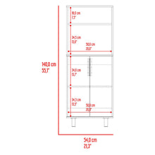 Alacena Oshawa, Blanco, con superficie para ubicar objetos y dos puertas ZF