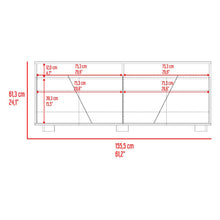 Mesa Para Tv Orus, Fresno Europeo y Nogal, con Espacio Para Televisor de 70 Pulgadas