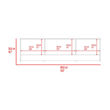 Mesa para TV Hopeland, Blanco Duqueza y Roble Natural, con capacidad para tv 75"