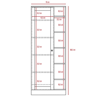 Mueble Multiusos, Caoba, con Siete Entrepaños y Gran Capacidad de Almacenamiento