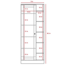 Closet Lara con Espejo, Caoba, con Siete Entrepaños y Gran Capacidad de Almacenamiento