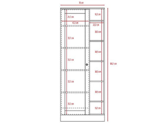 Closet Lara con Espejo, Chocolate, con Siete Entrepaños y Gran Capacidad de Almacenamiento
