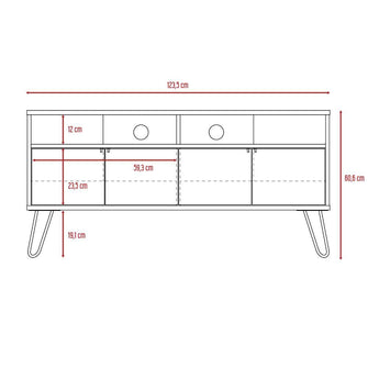 Mesa Para Tv Lara, Miel y Plata Oscuro, Para Televisor de 55 Pulgadas