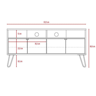 Mesa Para Tv Lara, Wengue y Caoba, Para Televisor de 55 Pulgadas