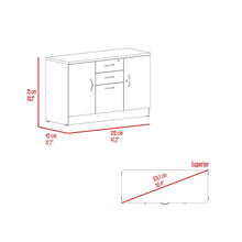 Mesa Auxiliar Nakarat, Avellana y Wengue, con Tres Puertas Espacios para Colocar y Almacenar Objetos