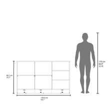 Barra de Cocina Lugano, Azul y Fresno Kronos, con Dos Puertas Abatibles