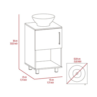 Mueble para Lavamanos Gorby,Wengue, con Puerta Abatible e Incluye Lavamanos ZF