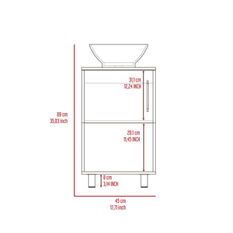 Mueble para Lavamanos Gorby,Wengue, con Puerta Abatible e Incluye Lavamanos ZF