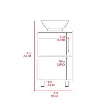 Mueble para Lavamanos Gorby,Wengue, con Puerta Abatible e Incluye Lavamanos ZF