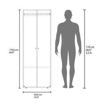 Closet Beico, Blanco Duqueza, con dos Puertas Abatibles y un Tubo cromado ZF