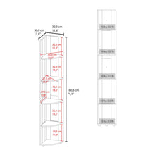 Biblioteca Esquinera Home 7, Blanco, Con Diseño Moderno y 4 Entrepaños ZF