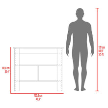 Barra de Cocina Burton, Blanco Duqueza y Cocoa, con amplia superficie en la mesa