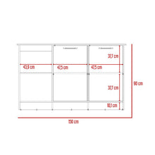 Barra de Cocina Samara, Blanco y Piedra, con Tres Entrepaños
