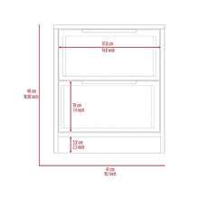 Mesa de Noche Wesley, Blanco Duqueza, con Dos Cajones ZF