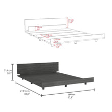 Cama Doble Wesley, Gris, con Patas Metálicas