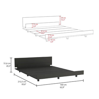 Cama Doble Wesley, Wengue, con Patas Metálicas ZF