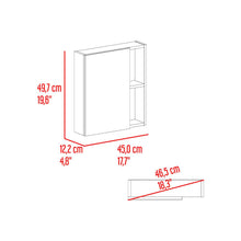 Gabinete de Baño Labell, Avellana, con Puerta Espejo y Entrepaños X2