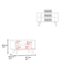 Mesa de Centro Lannez, Blanco Duqueza, con espacio para colocar botellas de vino ZF