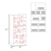 Biblioteca Anya, Nogal, con 7 Compartimentos y 3 Puertas Abatibles ZF