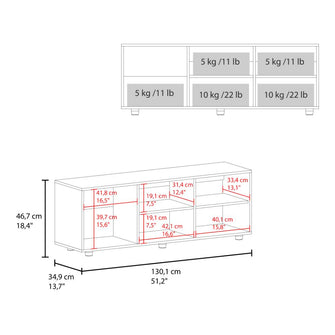 Mesa para TV Adelen, Blanco Duqueza, con superficie para equipos de audio y video 55" ZF