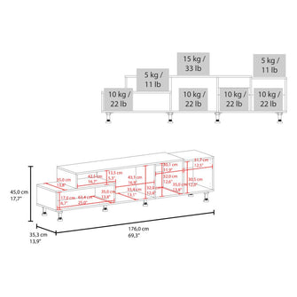 Mesa para TV Aton, Wengue, para tv máximo 70" ZF