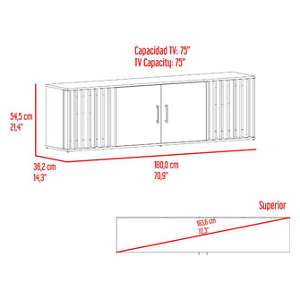 Mesa Para Tv Marron, Nogal Europeo y Wengue, para tv de hasta 70 pulgadas ZF