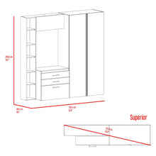 Closet Multifuncional Bruson, Fresno Europeo y Wengue, con cajones para guardar ropa y objetos de oficina