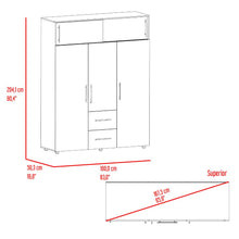 Closet Montano 160, Bardolino y Blanco, con tres puertas