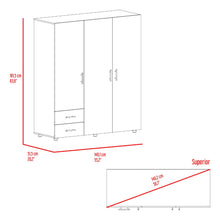 Closet Light, Beige, con Dos Cajones y Tres Puertas Batientes