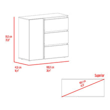 Organizador Niza, Bardolino y Blanco, con tres cajones y gran capacidad de almacenamiento